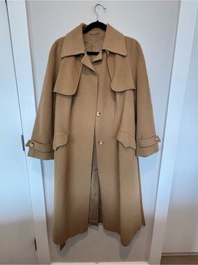 Baur & Foradori Austria Aplaca Womens Camel Trench Coat with Cape Yoke